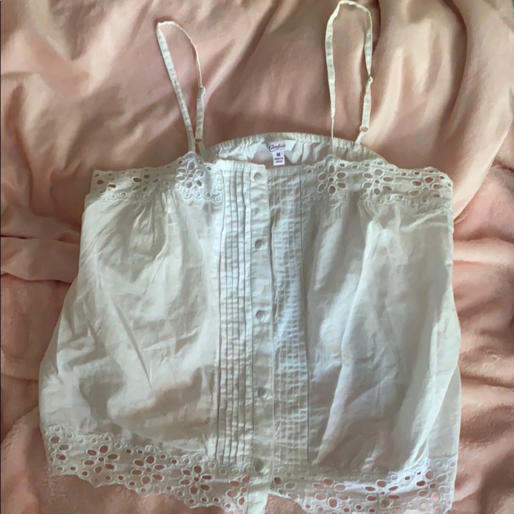 White Eyelet camisole M